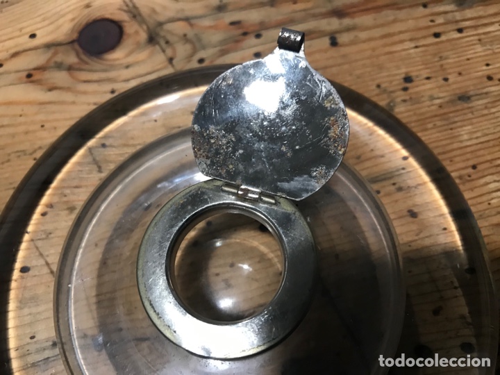 Escriban&iacute;a: Tintero redondo de cristal. Pesado. Espectacular - Foto 6