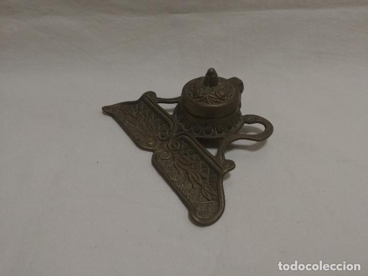 Escriban&iacute;a: ANTIGUO TINTERO DE BRONCE / LATON - Foto 1