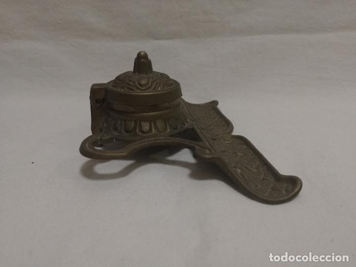 Escriban&iacute;a: ANTIGUO TINTERO DE BRONCE / LATON - Foto 4