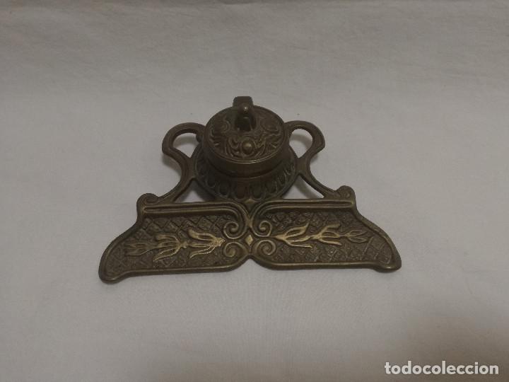 Escriban&iacute;a: ANTIGUO TINTERO DE BRONCE / LATON - Foto 10