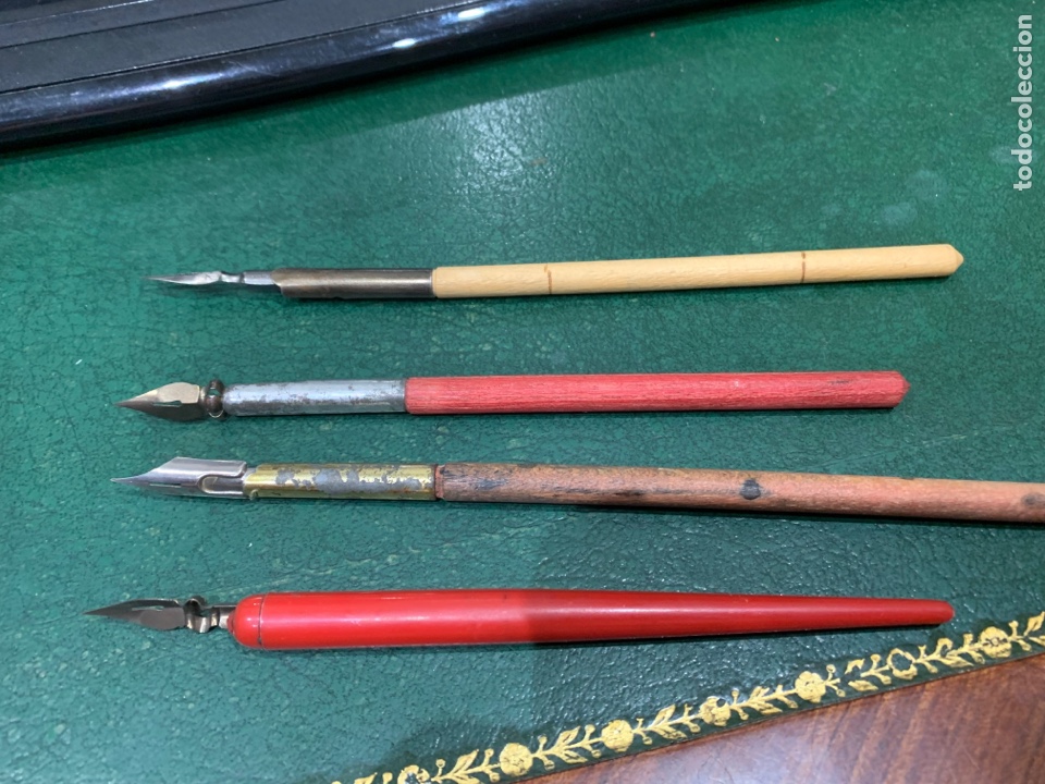 Escriban&iacute;a: 4 palilleros 3 maderas y 1 pl&aacute;stico antiguos - Foto 4