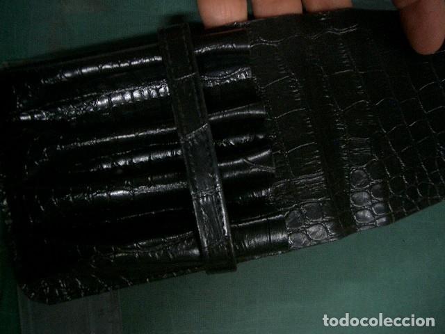 Escriban&iacute;a: Funda de cuero para 4 plumas - Foto 3