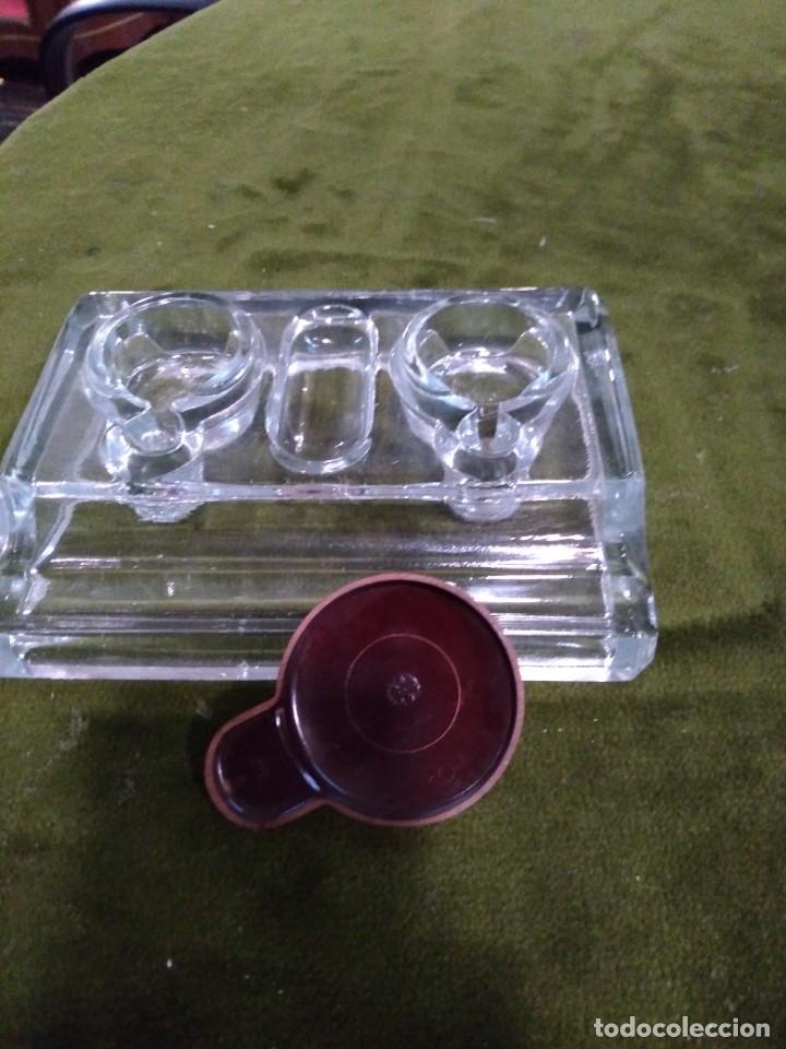 Escriban&iacute;a: Doble tintero en cristal. REF-2790 - Foto 2