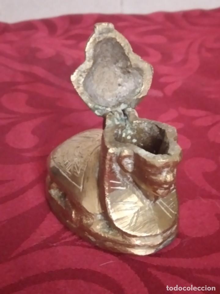 Escriban&iacute;a: Original tintero de bronce, esfinge egipcia. - Foto 6