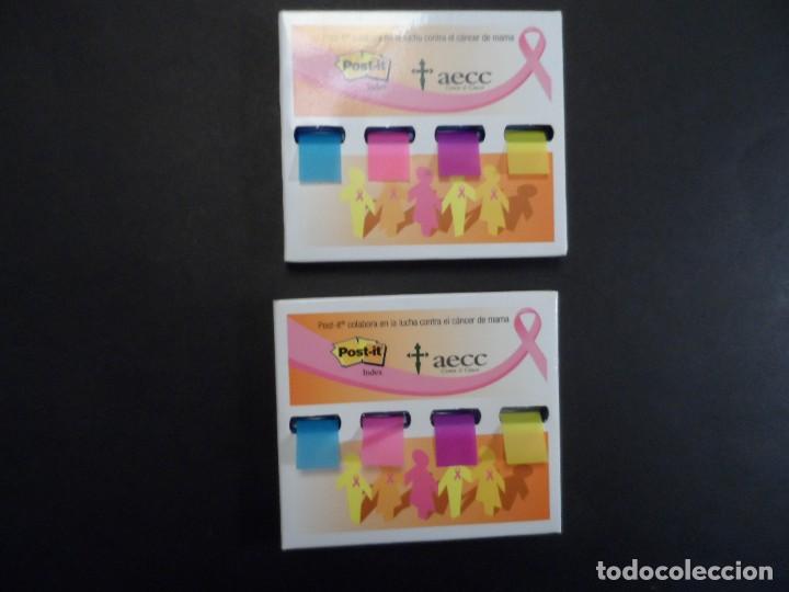 Escriban&iacute;a: 2 CAJAS DE POST-IT. LUCHA CONTRA EL CANCER DE MAMA. MULTICOLOR.SIN USAR - Foto 1