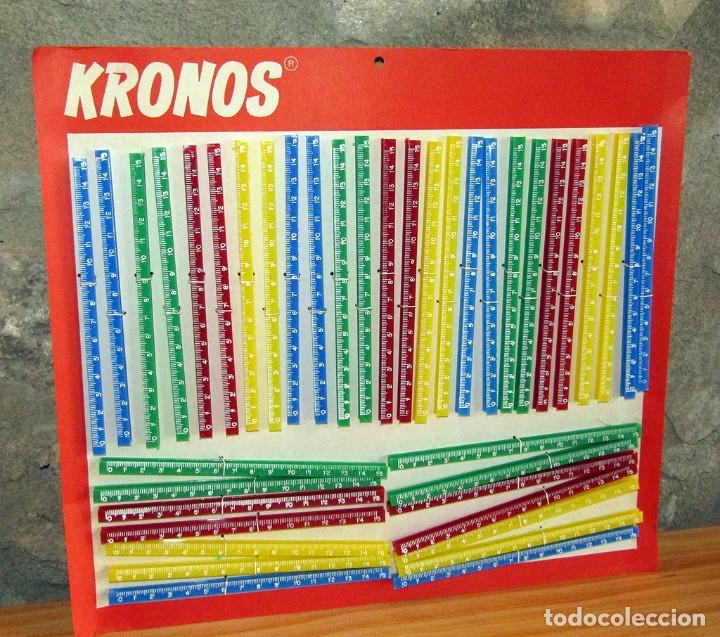 Escriban&iacute;a: ANTIGUO BLISTER EXPOSITOR KRONOS - REGLAS CUADRADILLO - TIPICAS A&Ntilde;OS 80 - ESCUELA ESCOLAR