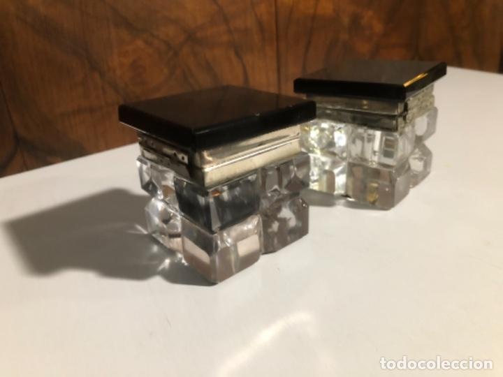 Escriban&iacute;a: Tintero antiguo cristal tallado - Foto 2