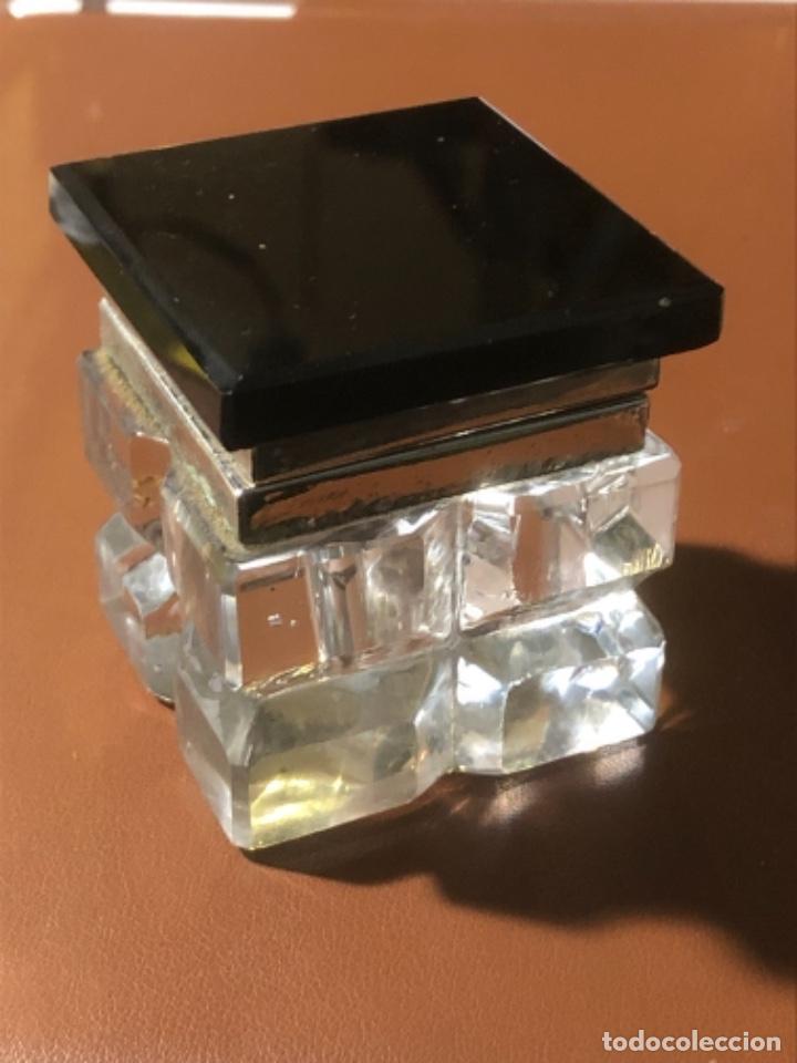 Escriban&iacute;a: Tintero antiguo cristal tallado - Foto 4