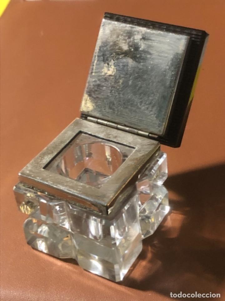 Escriban&iacute;a: Tintero antiguo cristal tallado - Foto 5