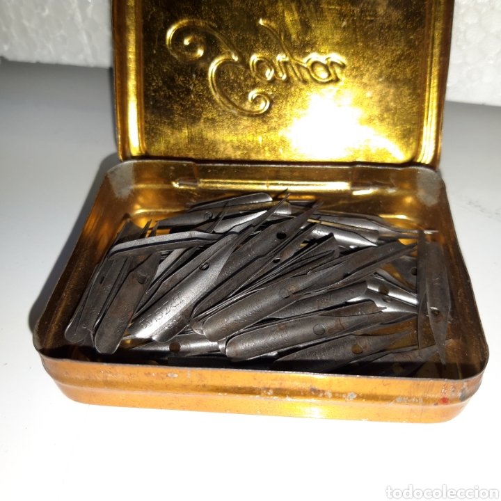 Escriban&iacute;a: Caja de plumillas de chapa Goya. - Foto 5