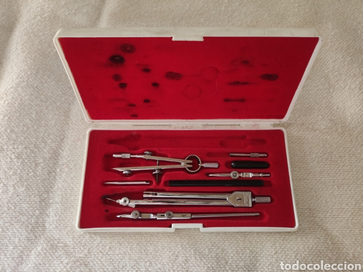 Escriban&iacute;a: ESTUCHE DE COMPAS VINTAGE MARCA STYLUS - Foto 1
