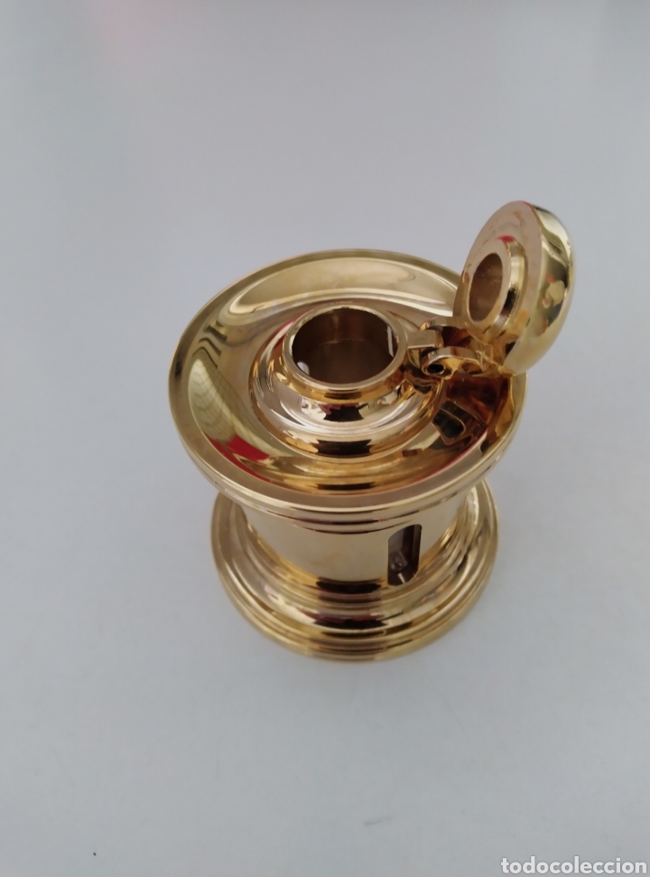 Escriban&iacute;a: Tintero marca El Casco chapado en oro de 23 k - Foto 3