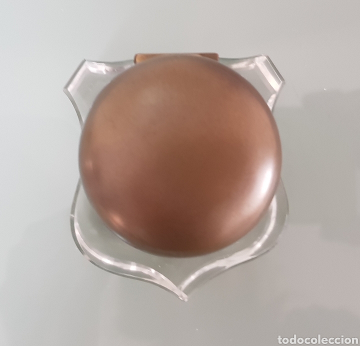 Escriban&iacute;a: ANTIGUO TINTERO DE CRISTAL TALLADO Y BRONCE - Foto 4