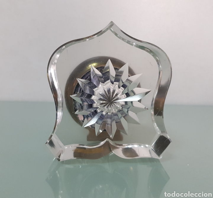 Escriban&iacute;a: ANTIGUO TINTERO DE CRISTAL TALLADO Y BRONCE - Foto 5
