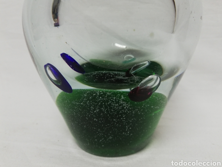 Escriban&iacute;a: PISAPAPELES EN CRISTAL CON ORIFICIO. VERDE. - Foto 4