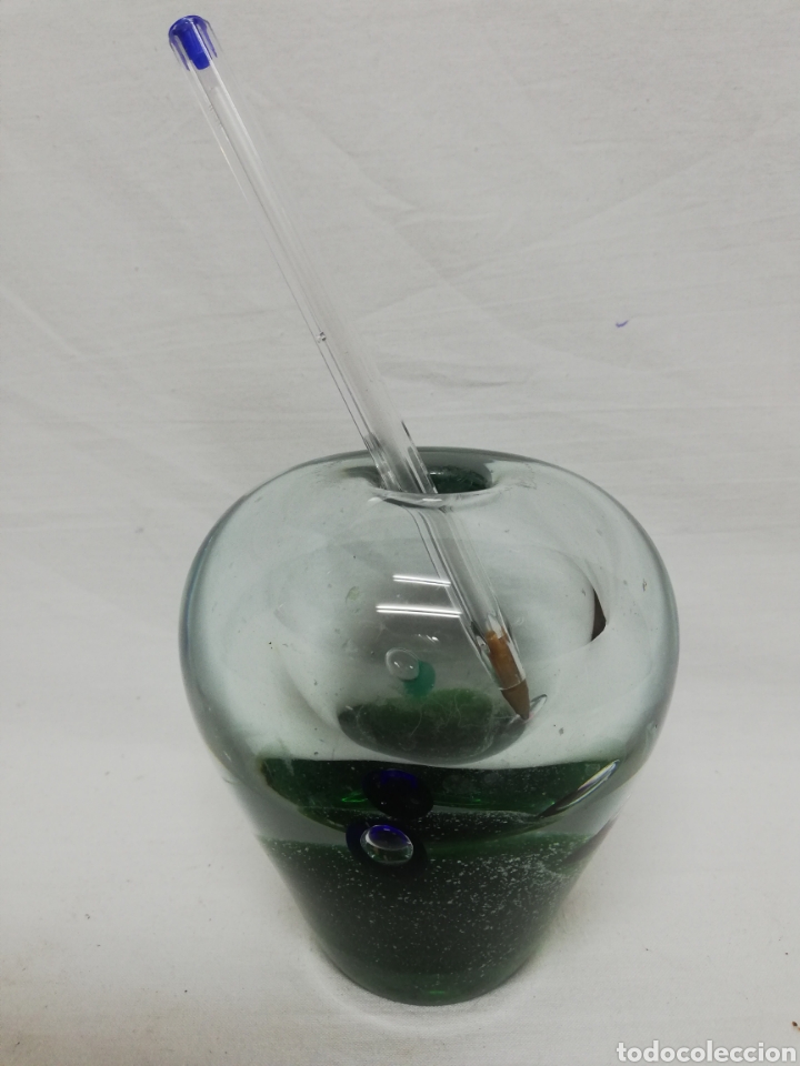 Escriban&iacute;a: PISAPAPELES EN CRISTAL CON ORIFICIO. VERDE. - Foto 12