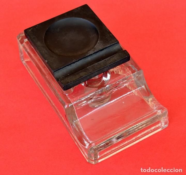 Escriban&iacute;a: TINTERO DE CRISTAL CON TAPA DE BAQUELITA - Foto 1