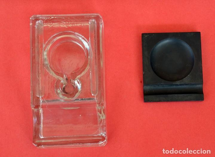 Escriban&iacute;a: TINTERO DE CRISTAL CON TAPA DE BAQUELITA - Foto 2