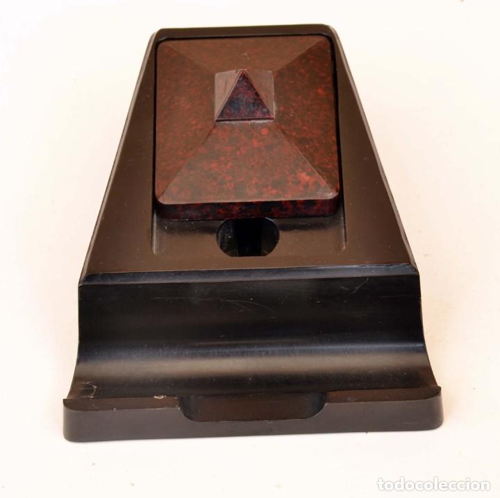 Escriban&iacute;a: TINTERO NEGRO DE BAQUELITA ART DECO - Foto 1