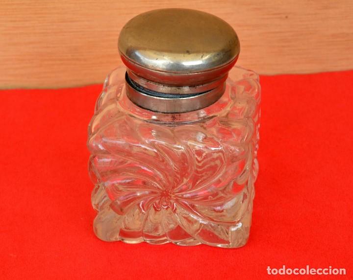 Escriban&iacute;a: TINTERO DE CRISTAL CON TAPA MET&Aacute;LICA - Foto 1