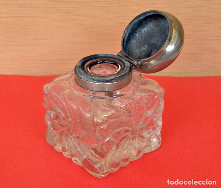 Escriban&iacute;a: TINTERO DE CRISTAL CON TAPA MET&Aacute;LICA - Foto 2