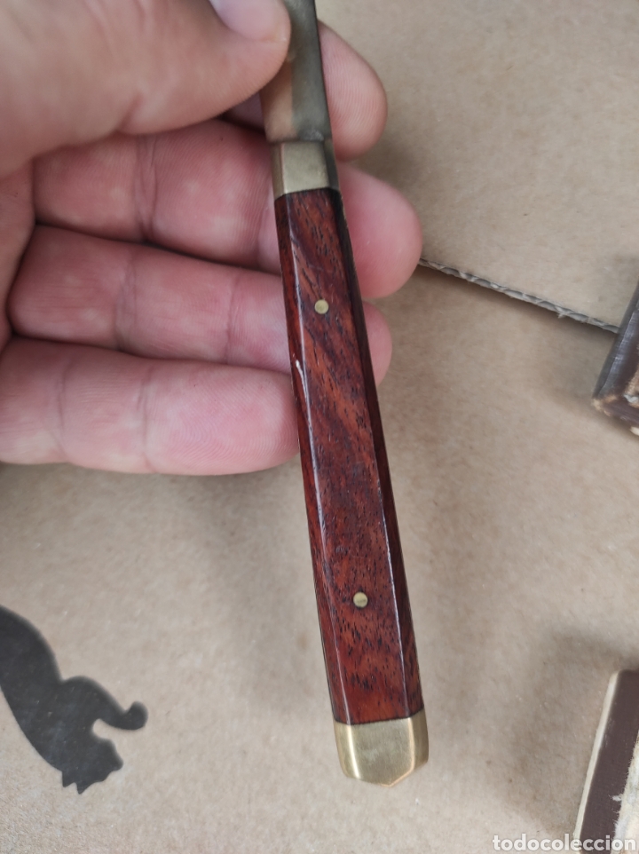 Escriban&iacute;a: Antiguo Abrecartas Mango Madera y Bronce - Foto 8