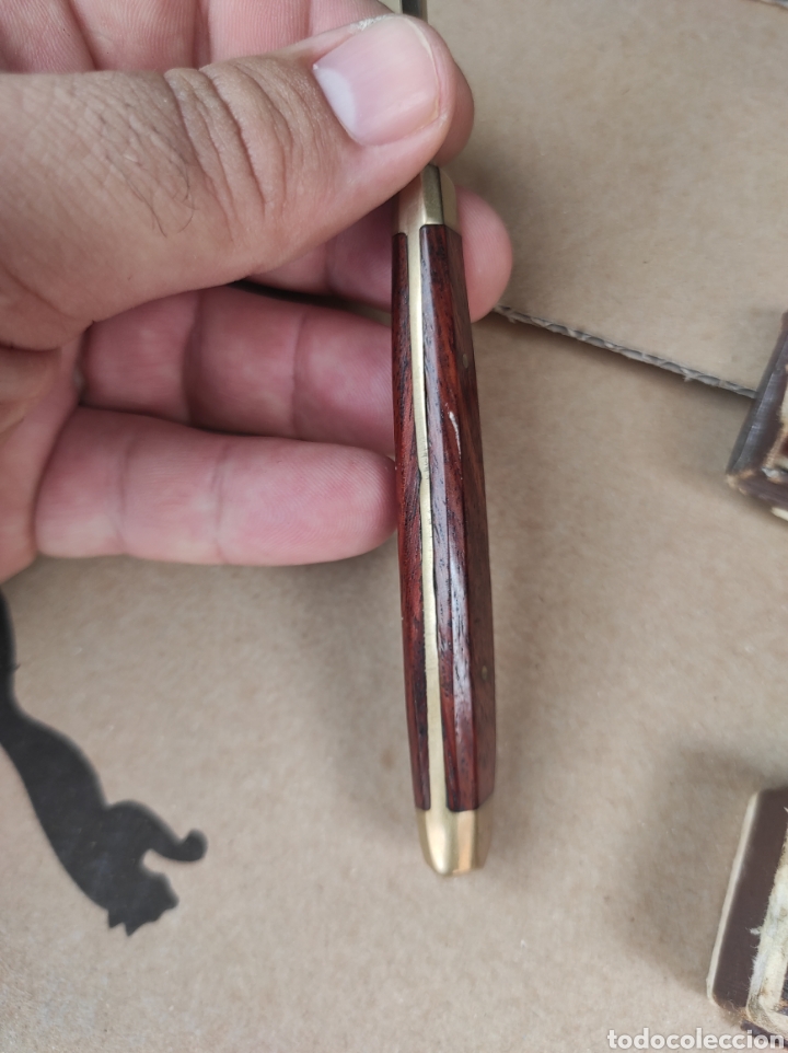 Escriban&iacute;a: Antiguo Abrecartas Mango Madera y Bronce - Foto 9