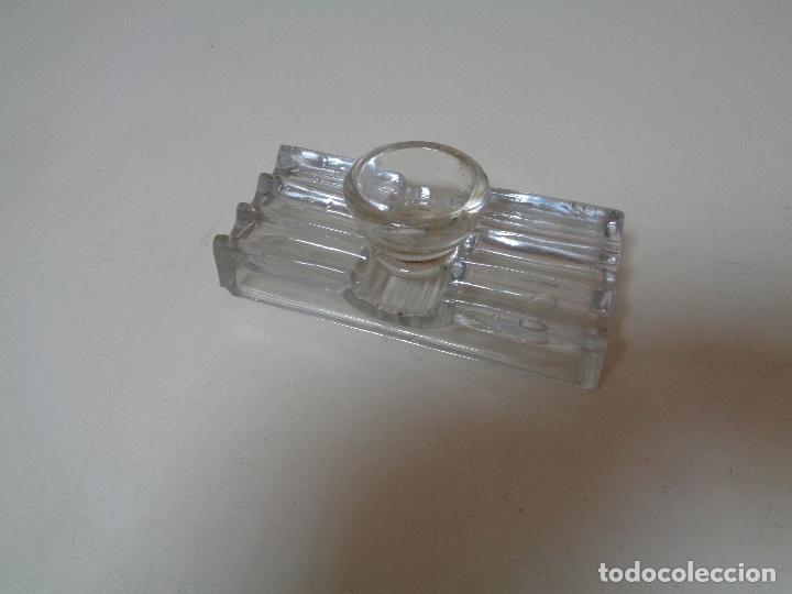 Escriban&iacute;a: tintero y posa plumas de cristal - Foto 1