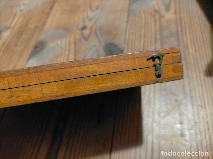 Escriban&iacute;a: Caja de madera con lote de compases comp&aacute;s t&eacute;cnico de metal antiguo complementos - Foto 6
