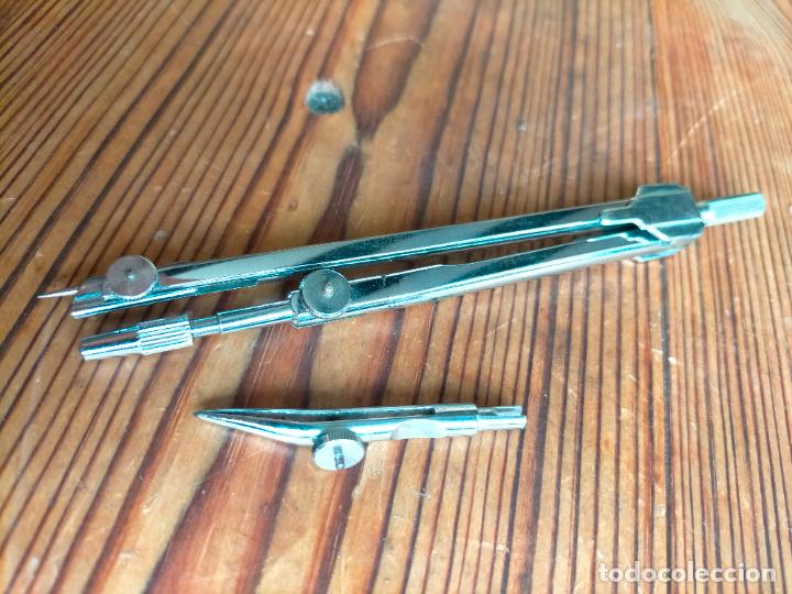 Escriban&iacute;a: Comp&aacute;s profesional de metal plateado con complemento de punta EDE - Foto 3