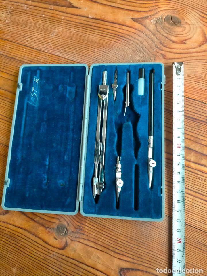 Escriban&iacute;a: Comp&aacute;s profesional de precisi&oacute;n de metal plateado con caja y complementos Laster - Foto 6