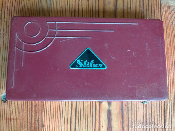Escriban&iacute;a: Comp&aacute;s profesional de precisi&oacute;n de metal plateado con caja y complementos puntas Stilus - Foto 3