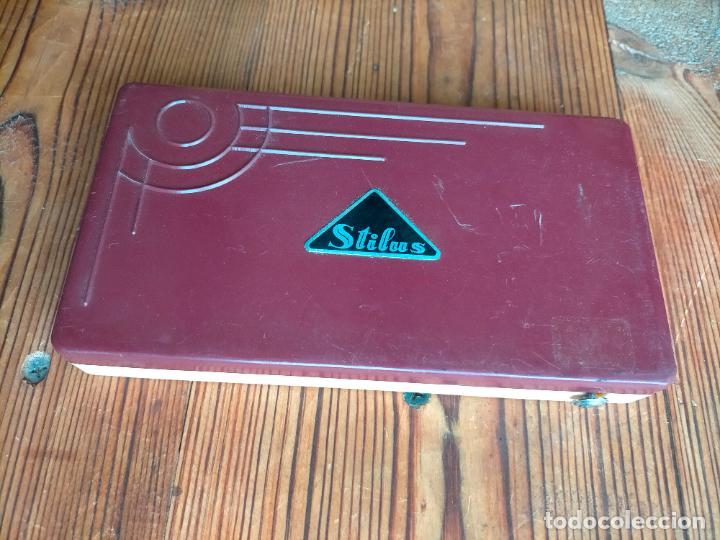 Escriban&iacute;a: Comp&aacute;s profesional de precisi&oacute;n de metal plateado con caja y complementos puntas Stilus - Foto 2