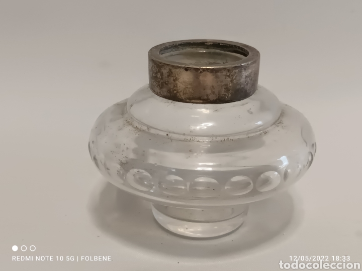 Escriban&iacute;a: Tintero antiguo con boca de plata - Foto 2