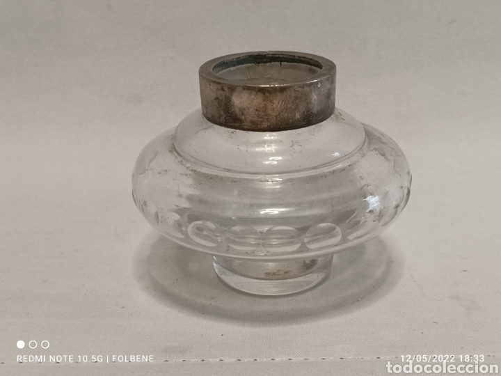 Escriban&iacute;a: Tintero antiguo con boca de plata - Foto 1