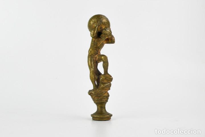 Escriban&iacute;a: Sello de lacre - Dios Griego Atlas - Bronce - Ca.1900 - Foto 1