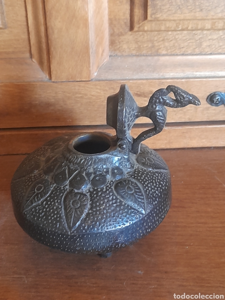 Escriban&iacute;a: Antiguo tintero de bronce - Foto 4
