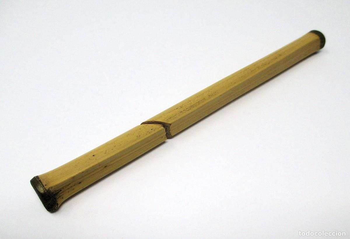 Escriban&iacute;a: Pluma artesanal de ca&ntilde;a de Bamb&uacute; con cierre o capuch&oacute;n. - Foto 3