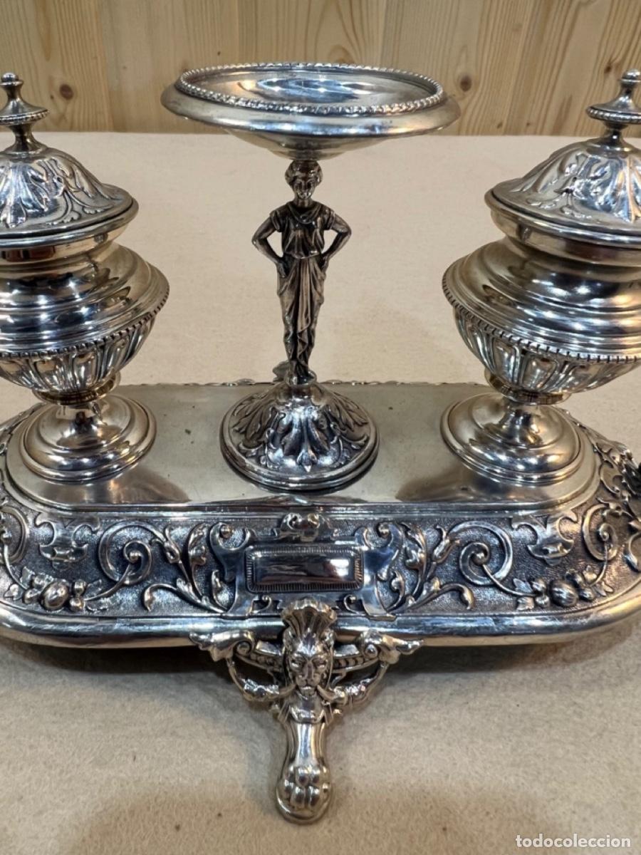 Escriban&iacute;a: Escriban&iacute;a o tintero de plata del siglo XIX - Foto 2