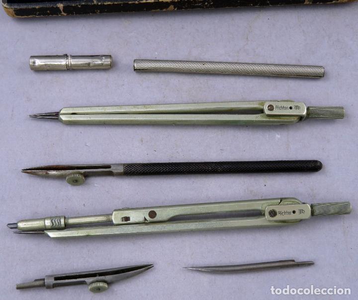 Escriban&iacute;a: Estuche dibujo t&eacute;cnico comp&aacute;s compases Ritcher completo - Foto 5