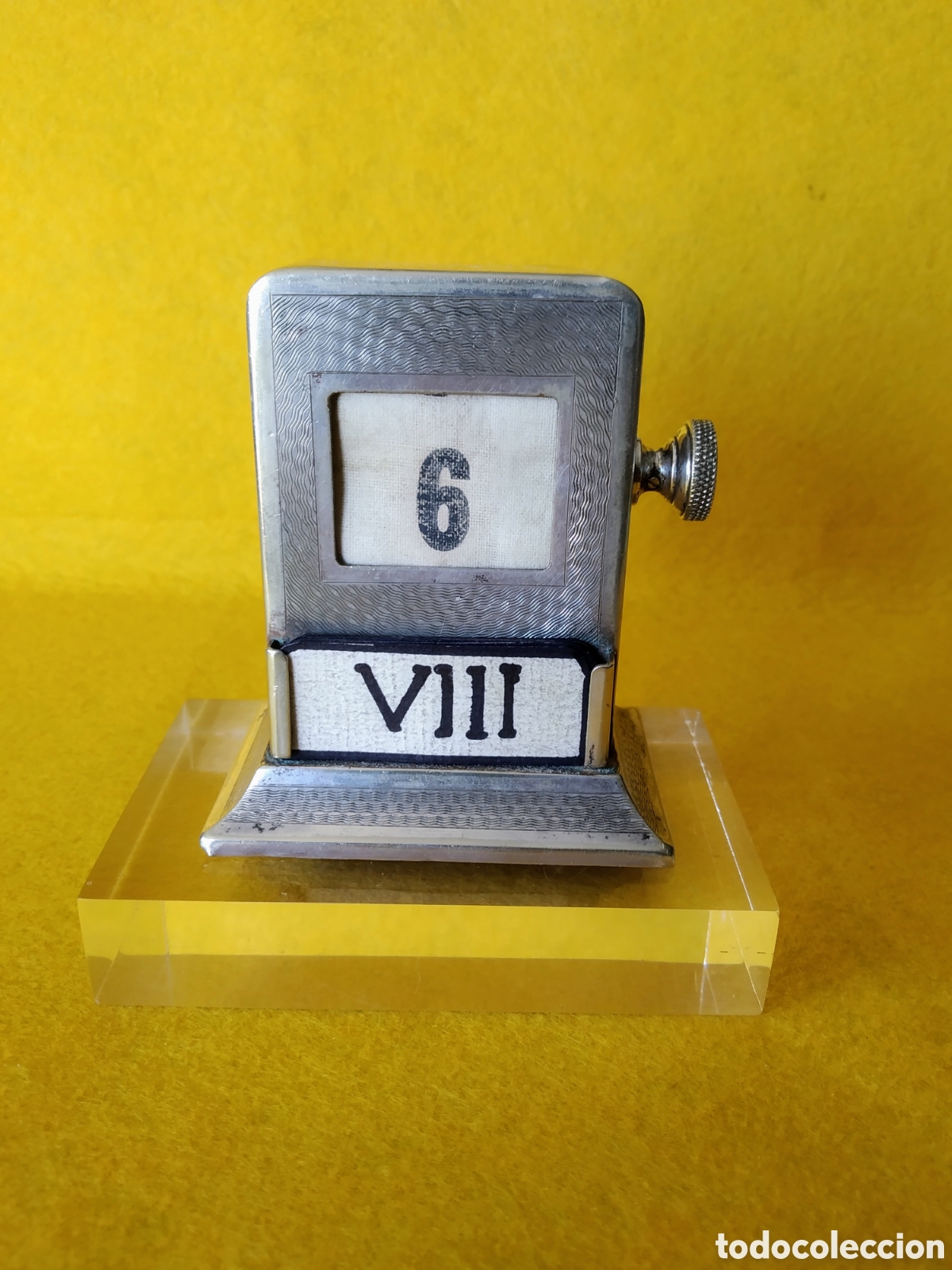 Escriban&iacute;a: ANTIGUO CALENDARIO PERPETUO DE MESA INGLES - Foto 1