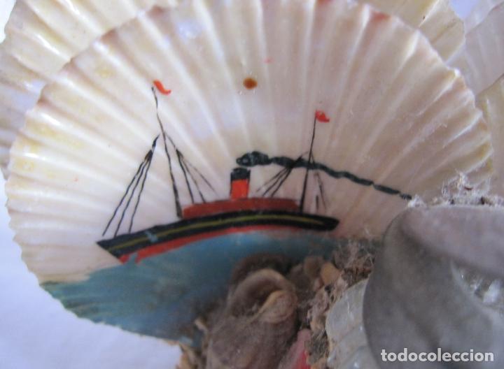 Escriban&iacute;a: 2 TINTEROS RECUERDO DE PALAMOS, COMPOSICI&Oacute;N DE CONCHAS... - Foto 13