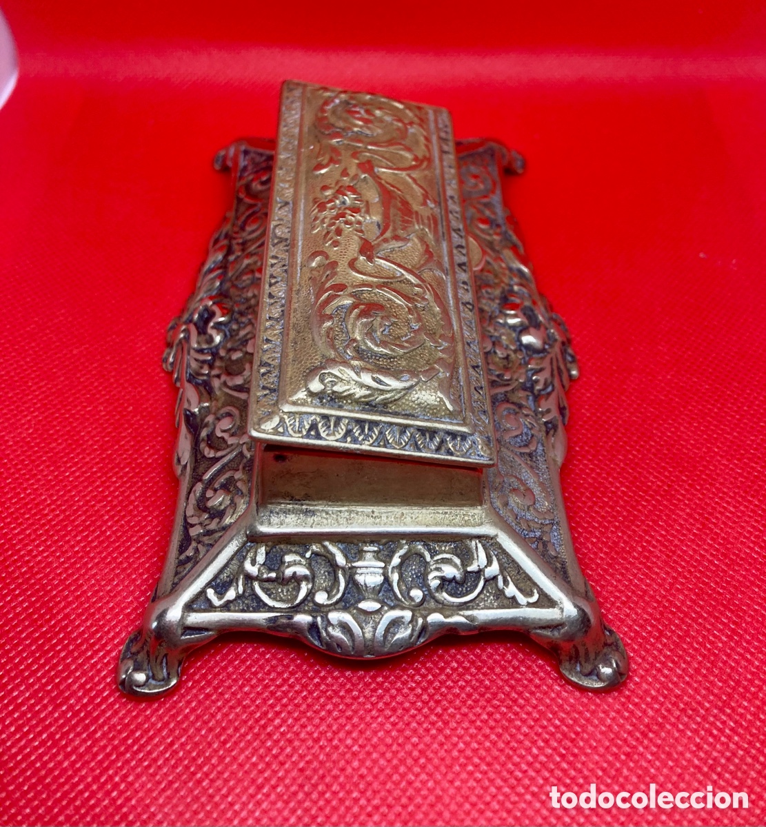 Escriban&iacute;a: Guarda sellos de bronce ,3 espacios CIRCA 1920, - Foto 2