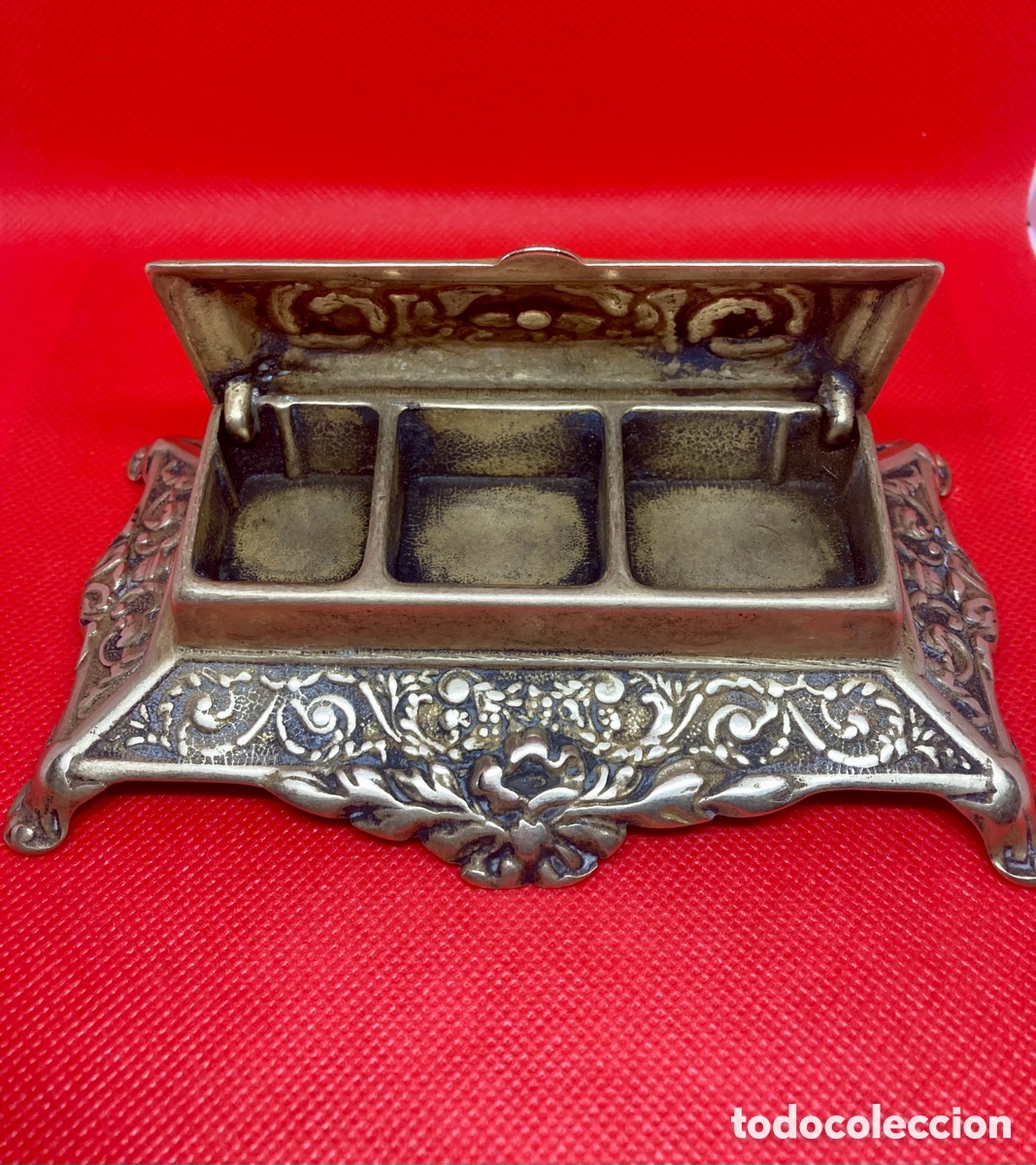Escriban&iacute;a: Guarda sellos de bronce ,3 espacios CIRCA 1920, - Foto 8