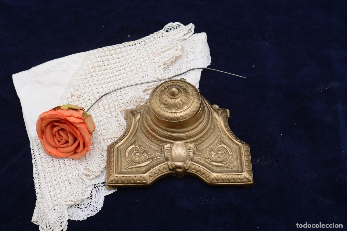 Escriban&iacute;a: Antiguo tintero de lat&oacute;n franc&eacute;s modelo Brevet - Foto 1