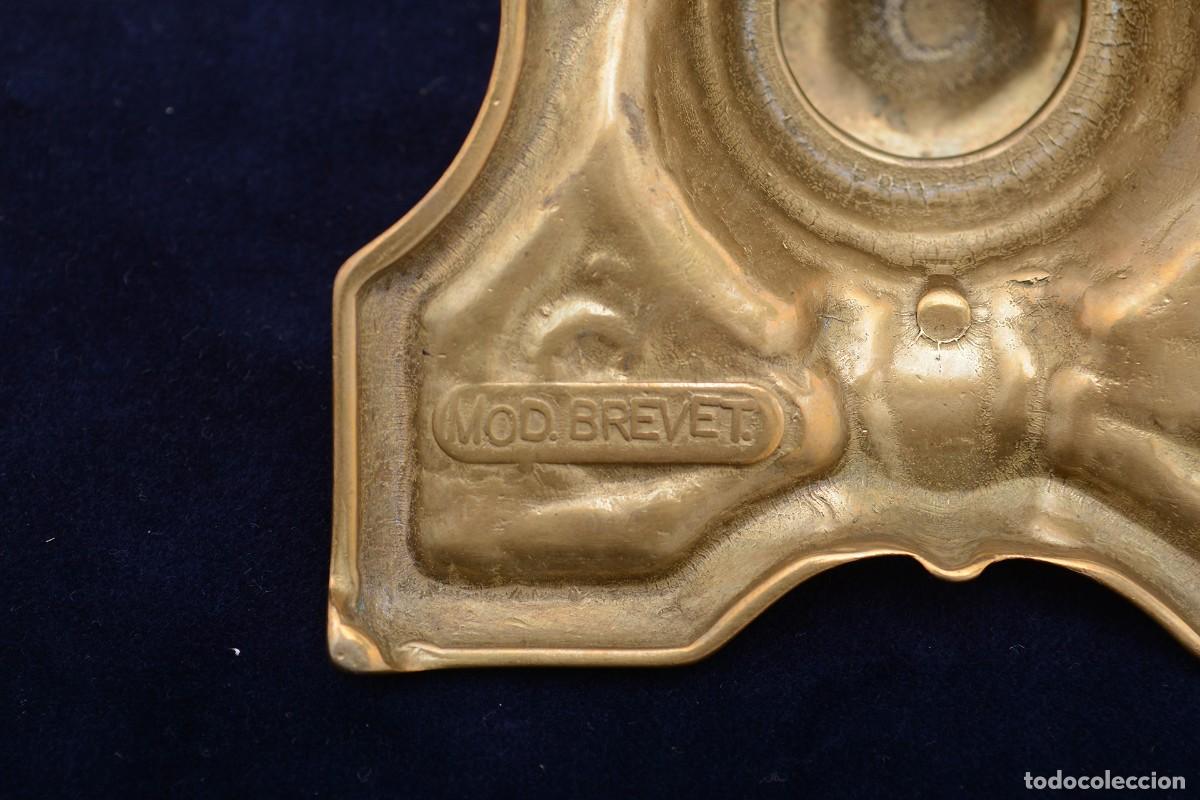 Escriban&iacute;a: Antiguo tintero de lat&oacute;n franc&eacute;s modelo Brevet - Foto 8