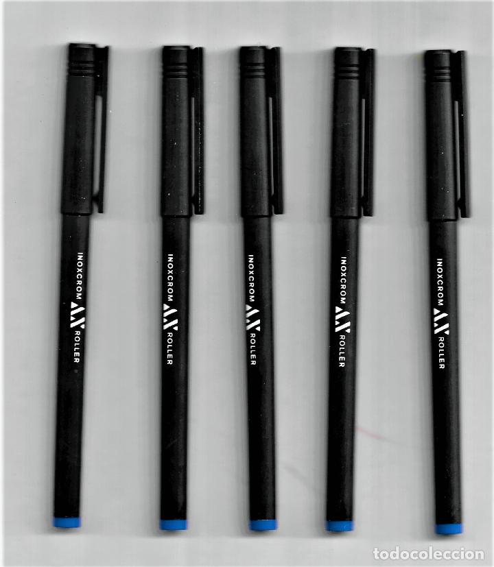 Escriban&iacute;a: CINCO ROLLER INOXCROM - AX - AZUL - SIN USAR - Foto 1