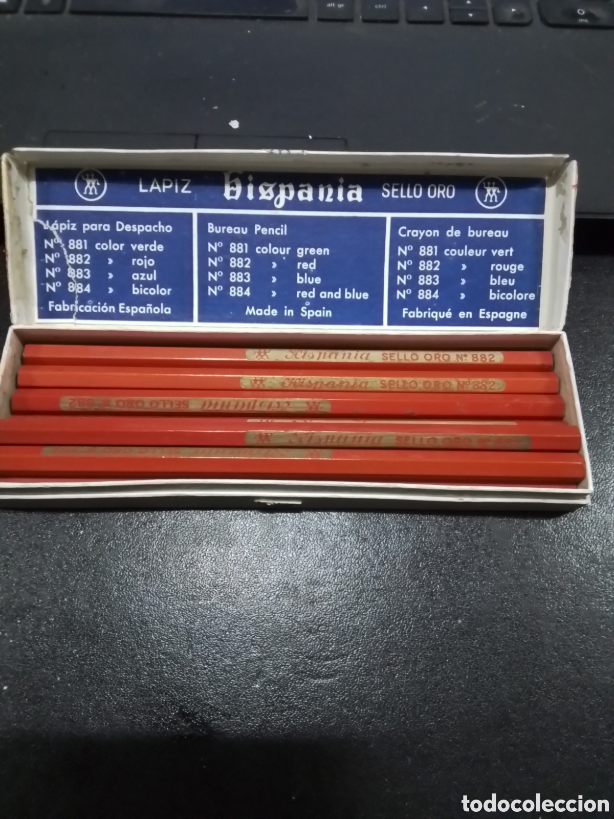 Escriban&iacute;a: Caja de l&aacute;pices Hispania Selllo de oro 882 - Foto 2