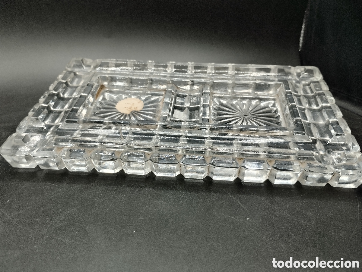 Escriban&iacute;a: Escriban&iacute;a de cristal de molde con dos tinteros. - Foto 4