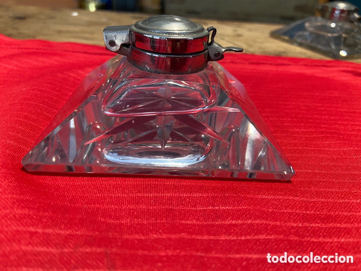 Escriban&iacute;a: Antiguo tintero de cristal - Foto 2